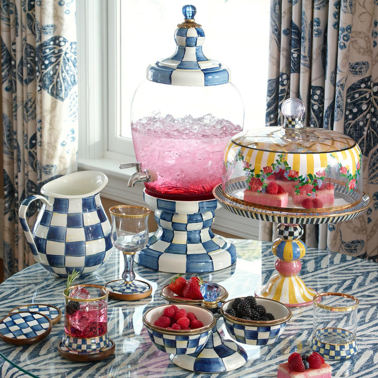 MacKenzie-Childs, Royal Check Enamel Pitcher | Zola