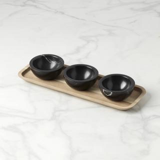 LX Collective 3-Dip Bowl Set with Tray