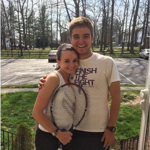 Picture taken before an intramural mixed doubles tennis match.