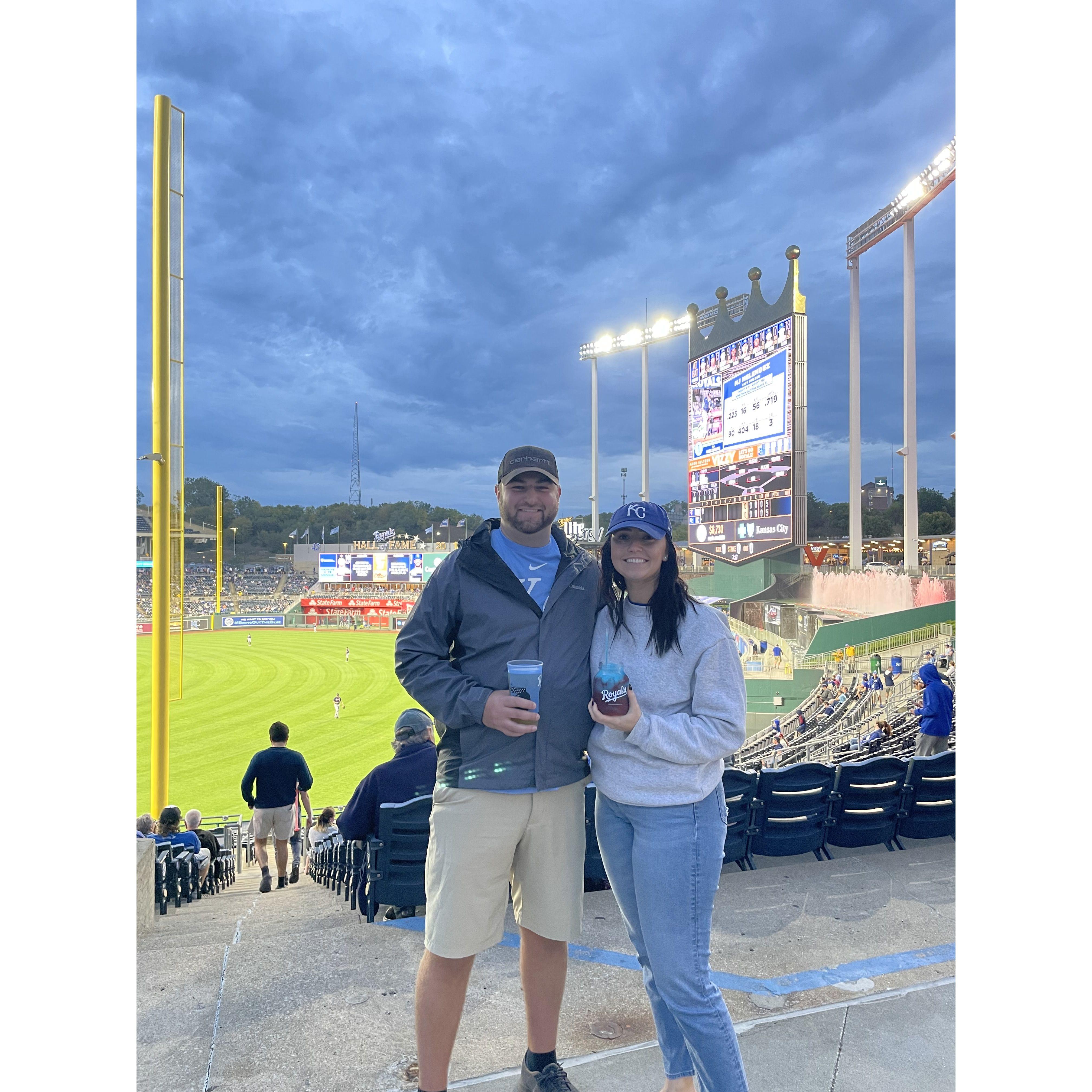 September 2022. Mitch's first Royal's game!