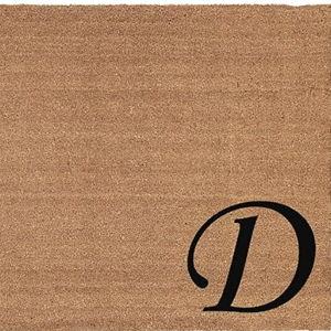 Urban Chic Monogram Doormat (Letter D), Black/Natural, 24" x 36"