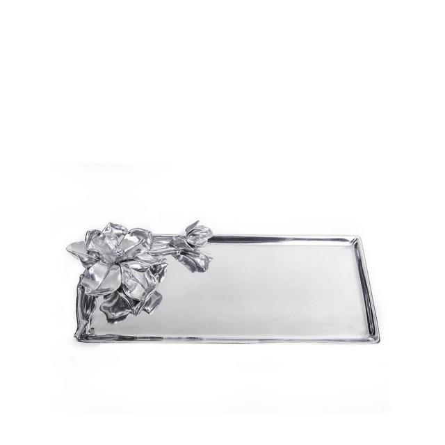 Arthur Court Designs Aluminum Magnolia Oblong Tray