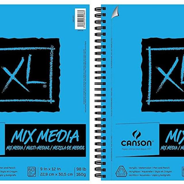 Canson XL Mix Media Pad,9"X12" Side Wire 2-Pack