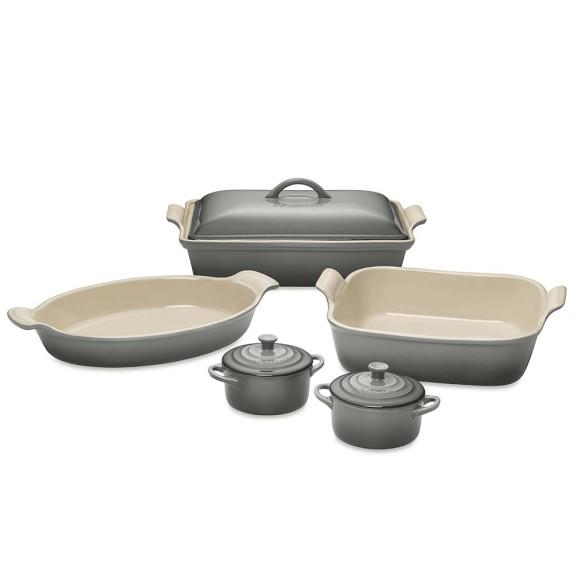 Le Creuset Stoneware 8-Piece Bakeware Set, French Grey