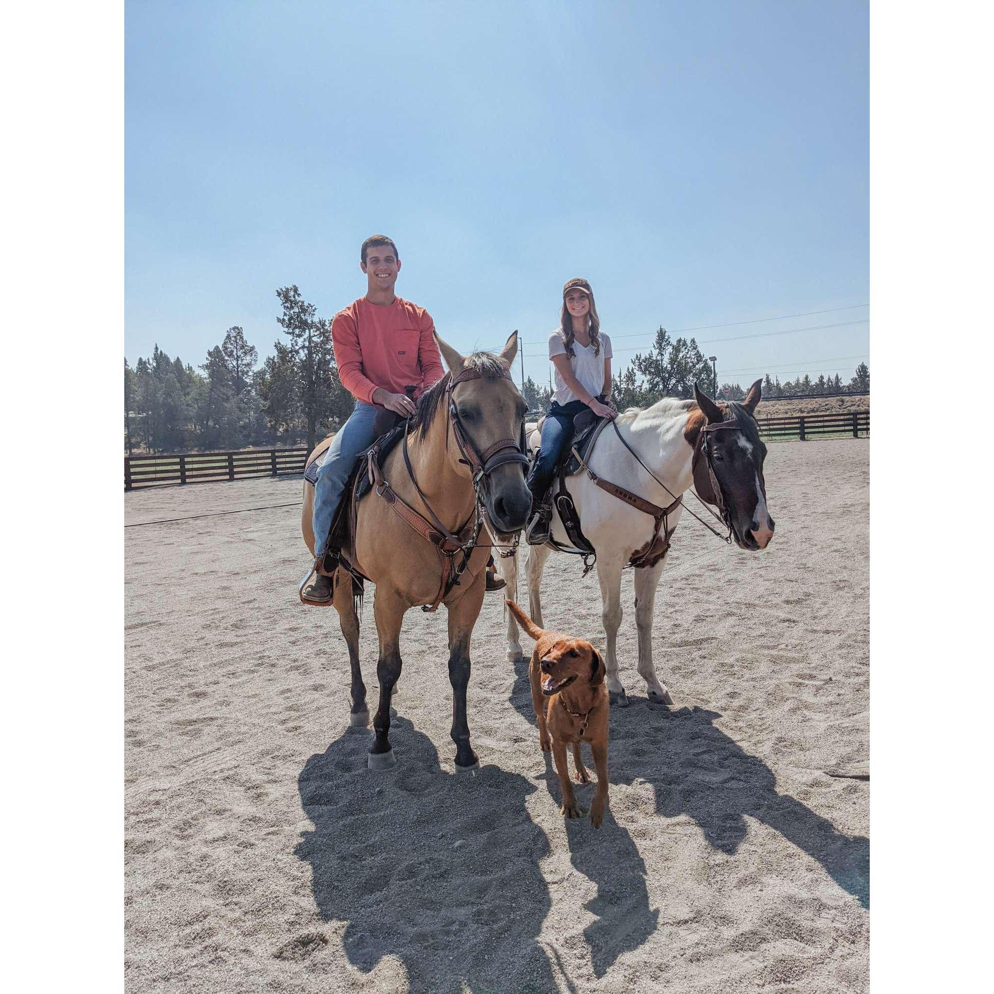 Horseback riding at the Double Rocking K Ranch in Redmond where where we will be living soon