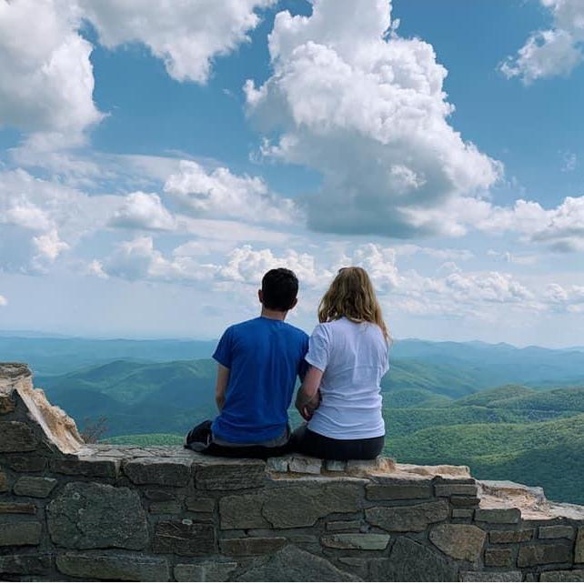 Taking in the views atop the Devil's Courthouse in NC.
