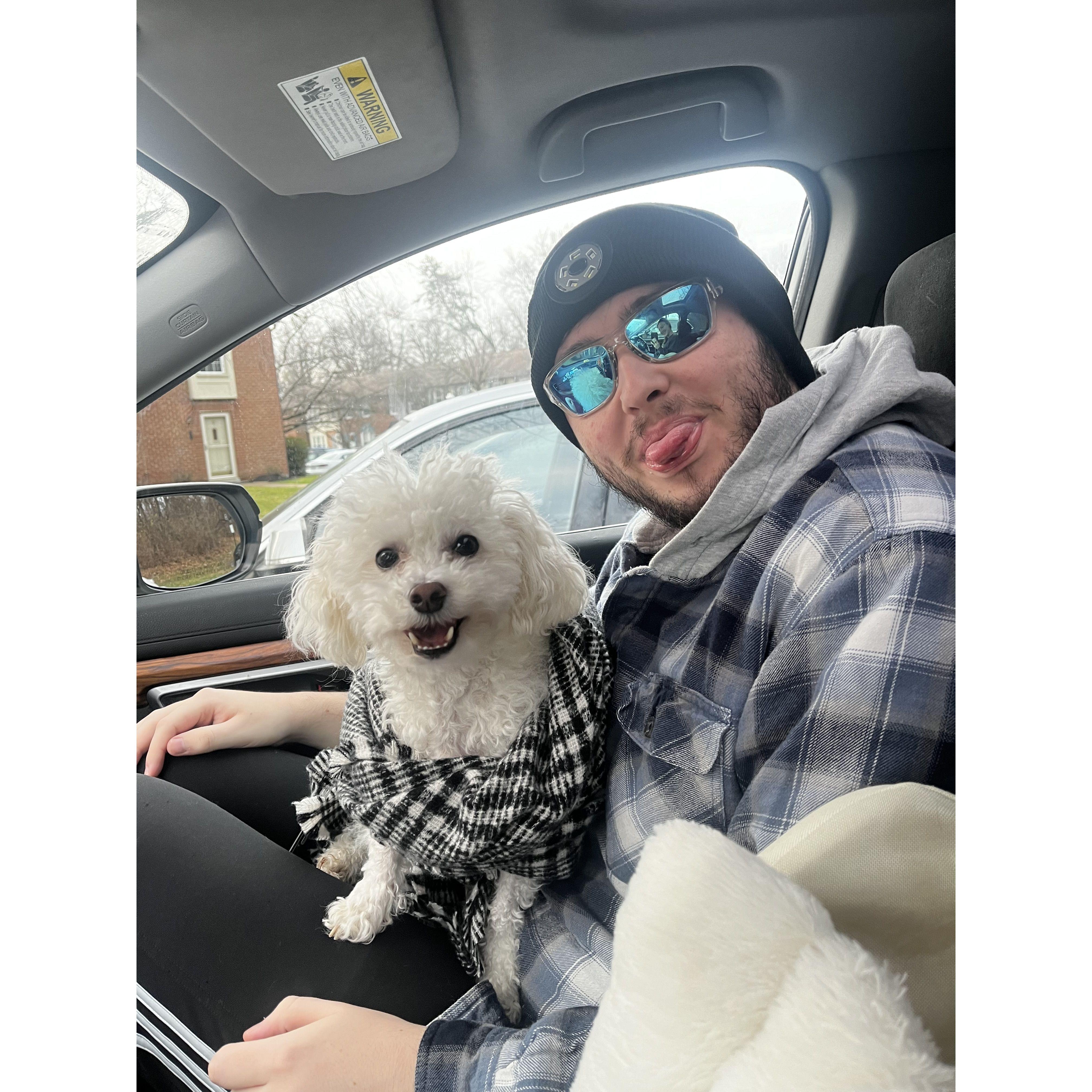 Bernie and Nick getting ready for the drive to MA