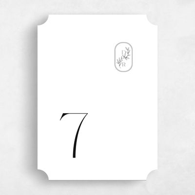 White Ticket Wedding Table Number - Copan