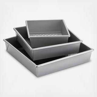 Professional Nonstick 3-Piece Square Cake Pan Set