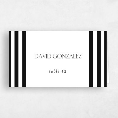 Black Wedding Place Card - Reinette