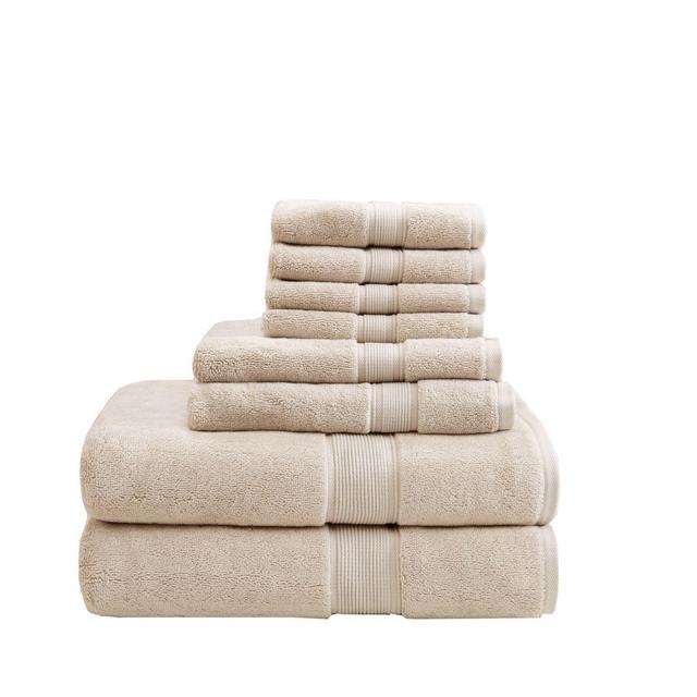 Madison Park Signature 800GSM 100% Cotton 8-Piece Towel Set in Natural