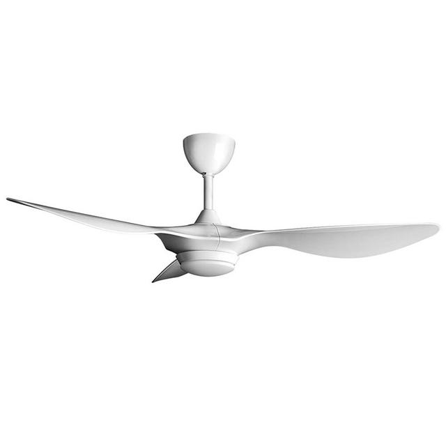 reiga 52 Inch 3 Blade Smart Wifi Modern White Ceiling Fan with Light and Remote for Bedroom Living Room, ETL Listed Quiet DC Motor