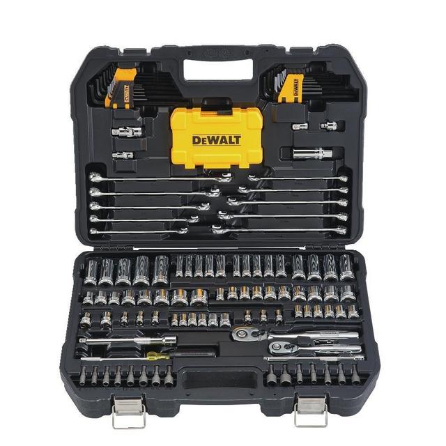 DEWALT Mechanics Tools Kit and Socket Set, 142-Piece, 1/4 3/8" Drive, MM/SAE (DWMT73802)