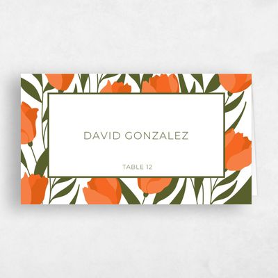 Orange Wedding Place Card - Crofton