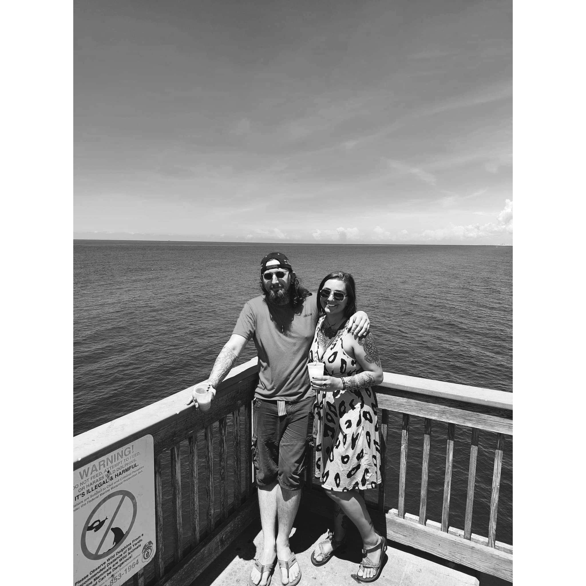 We visited Panama City Beach with Kev’s parents, Nate (stepdad) and JoAnn (mom). His mom took this photo of us on the pier when we were exploring.