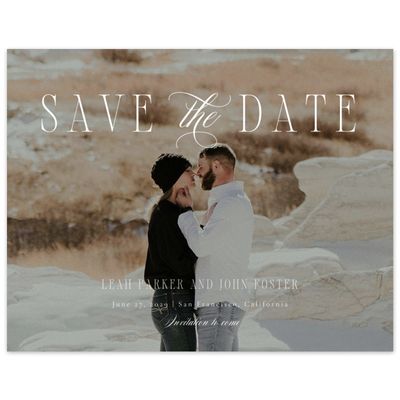 White Bordered Wedding Digital Save the Date - Dermot Photo