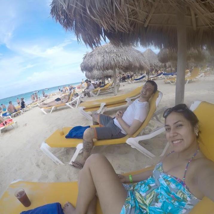 Resting at the beach in an all-inclusive resort in Punta Cana that Gabe WON! A much needed getaway weekend!