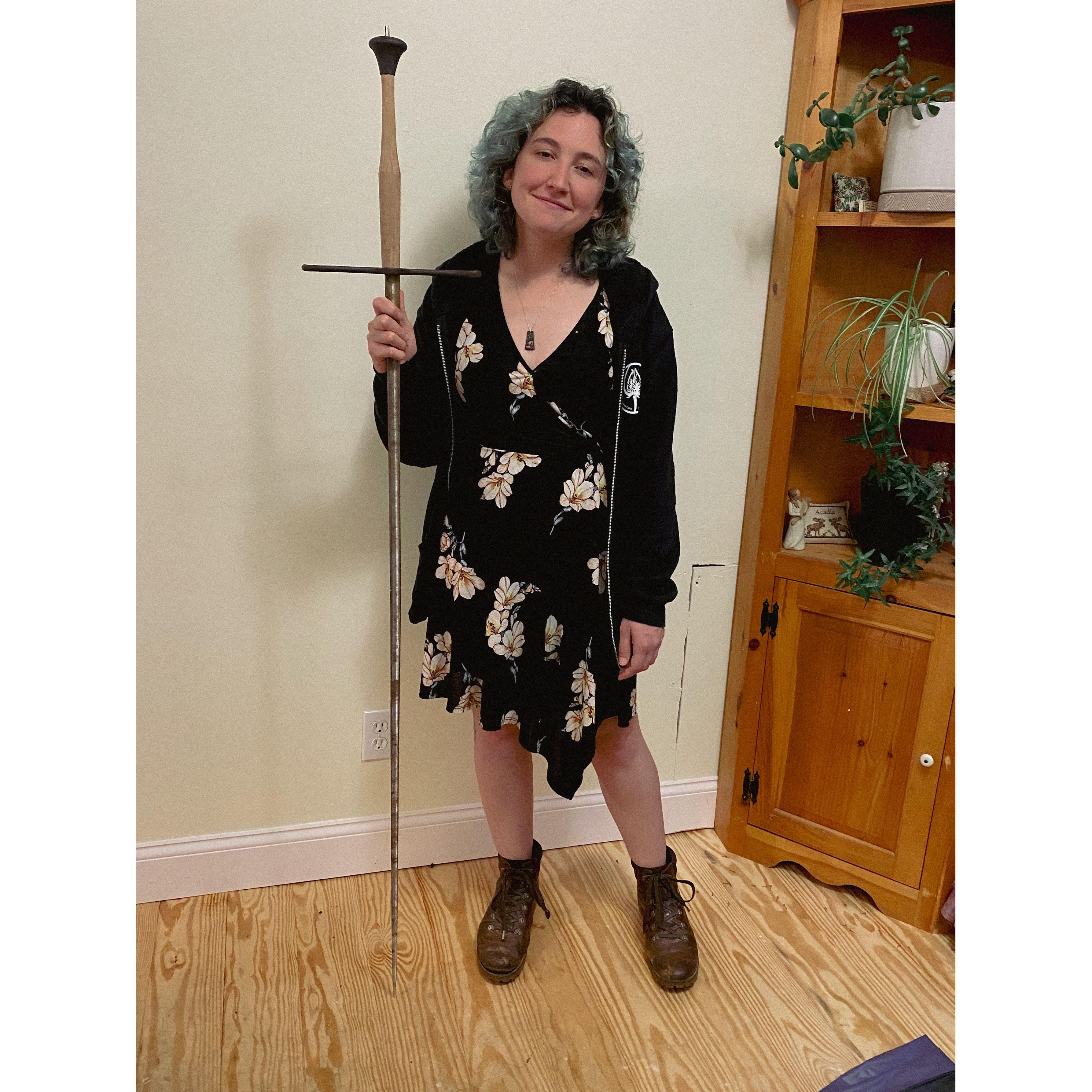 Taylor is proves useful as a 5’ tall measuring tool.