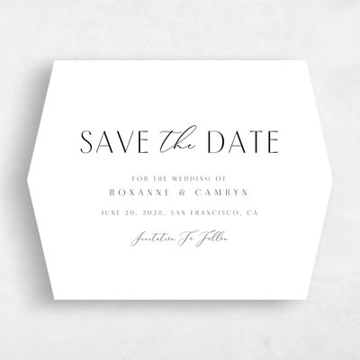 White Diamond Wedding Save the Date - Paloma Landscape