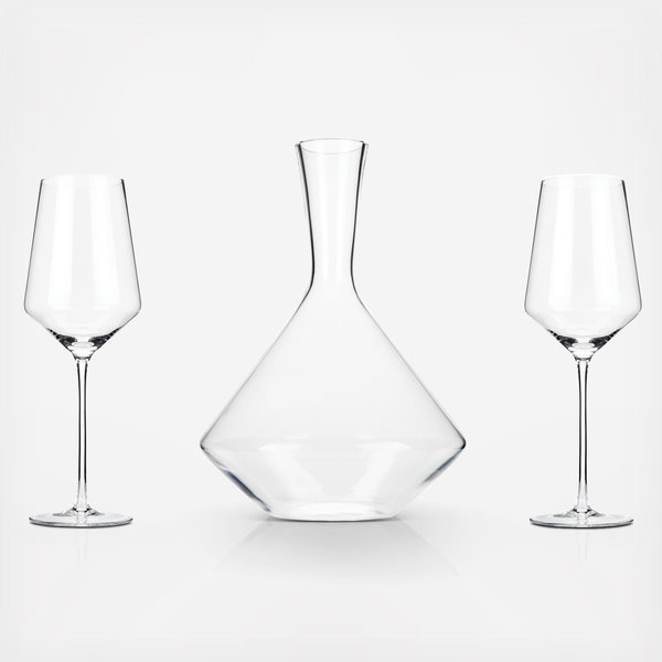 Viski Raye Crystal Decanter and Wine Glass - Thumbnail 5