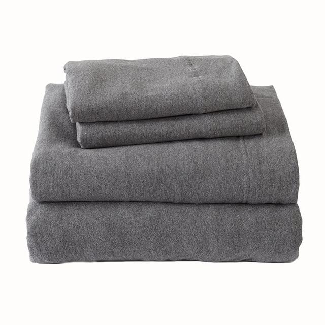 Jersey Knit Sheets. All Season, Soft, Cozy King Jersey Sheets. T-Shirt Sheets. Jersey Cotton Sheets. Heather Cotton Jersey Bed Sheet Set. (King, Charcoal)