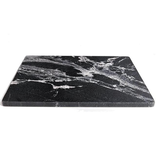 Diflart Natural Black Marble Pastry and Cutting Board 16x20x4/5 Inch Heavy for Dough Chocolate Pack of 1 Piece