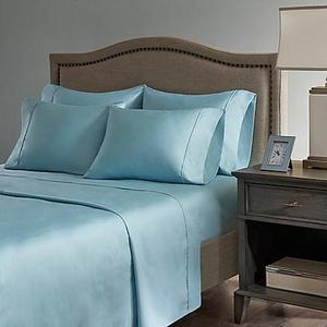 Madison Park Hotel 800-Thread-Count Cotton Blend Queen Sheet Set in Aqua
