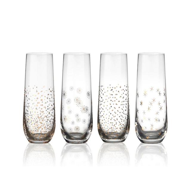 Mikasa Party Stemless Toasting Flutes Set of 4, 9.5 oz