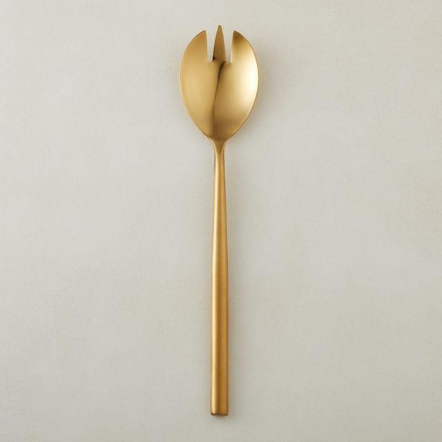 Rush Brushed Silver Slotted Serving Spoon