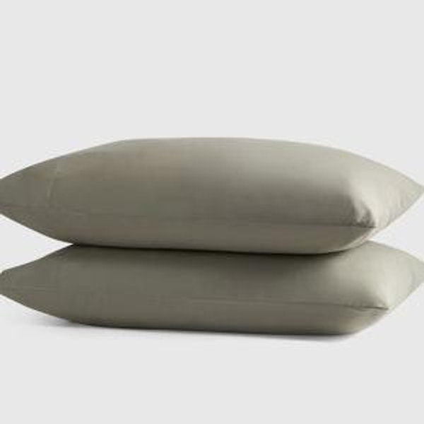 Classic Organic Percale Pillowcase Set - King Solid Dry Sage