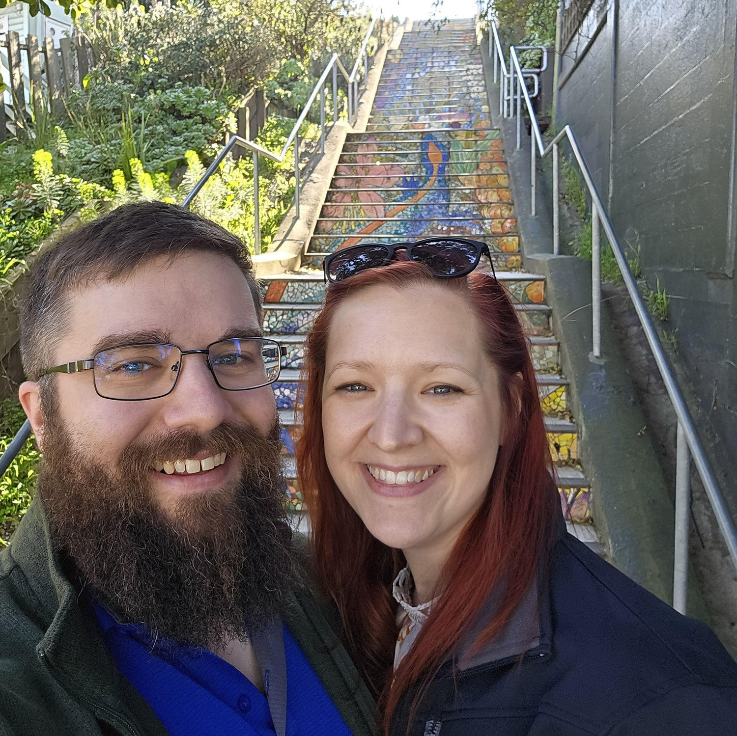Mosaic tile stairs from San Francisco trip