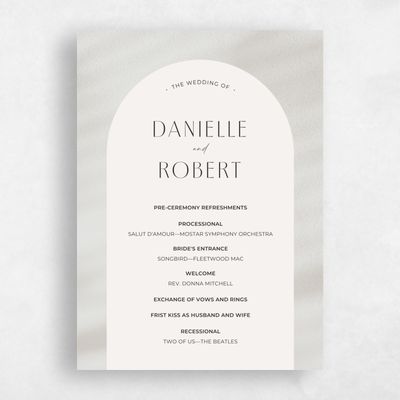 Light Oatmeal, White Wedding Program - Pinellas