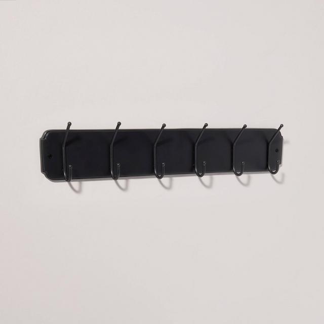 24" Classic Metal Wall Hook Rack Black Finish - Hearth & Hand™ with Magnolia