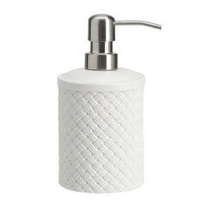 Porcelain Basketweave Accessories, Soap/Lotion Pump White