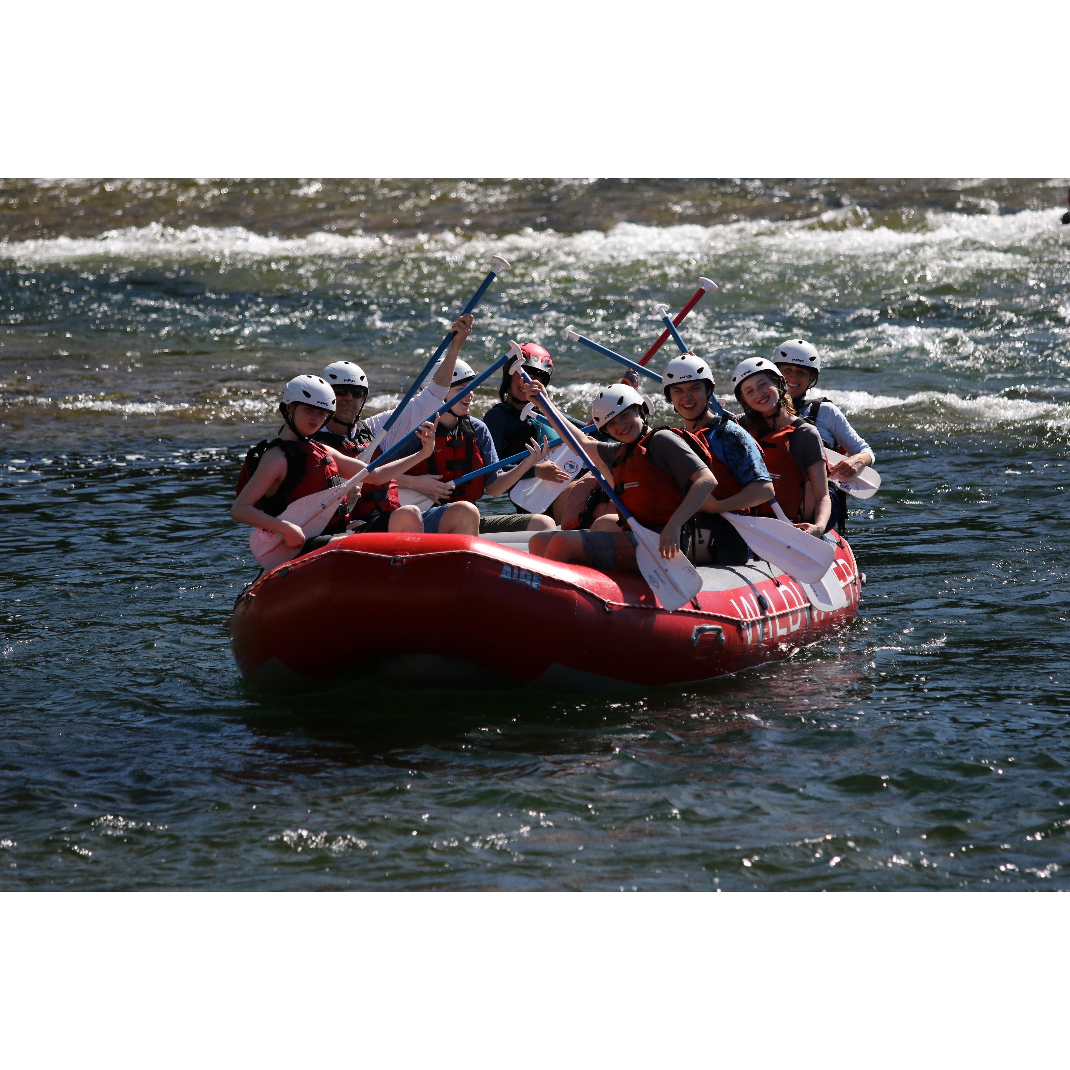 Family river rafting trip