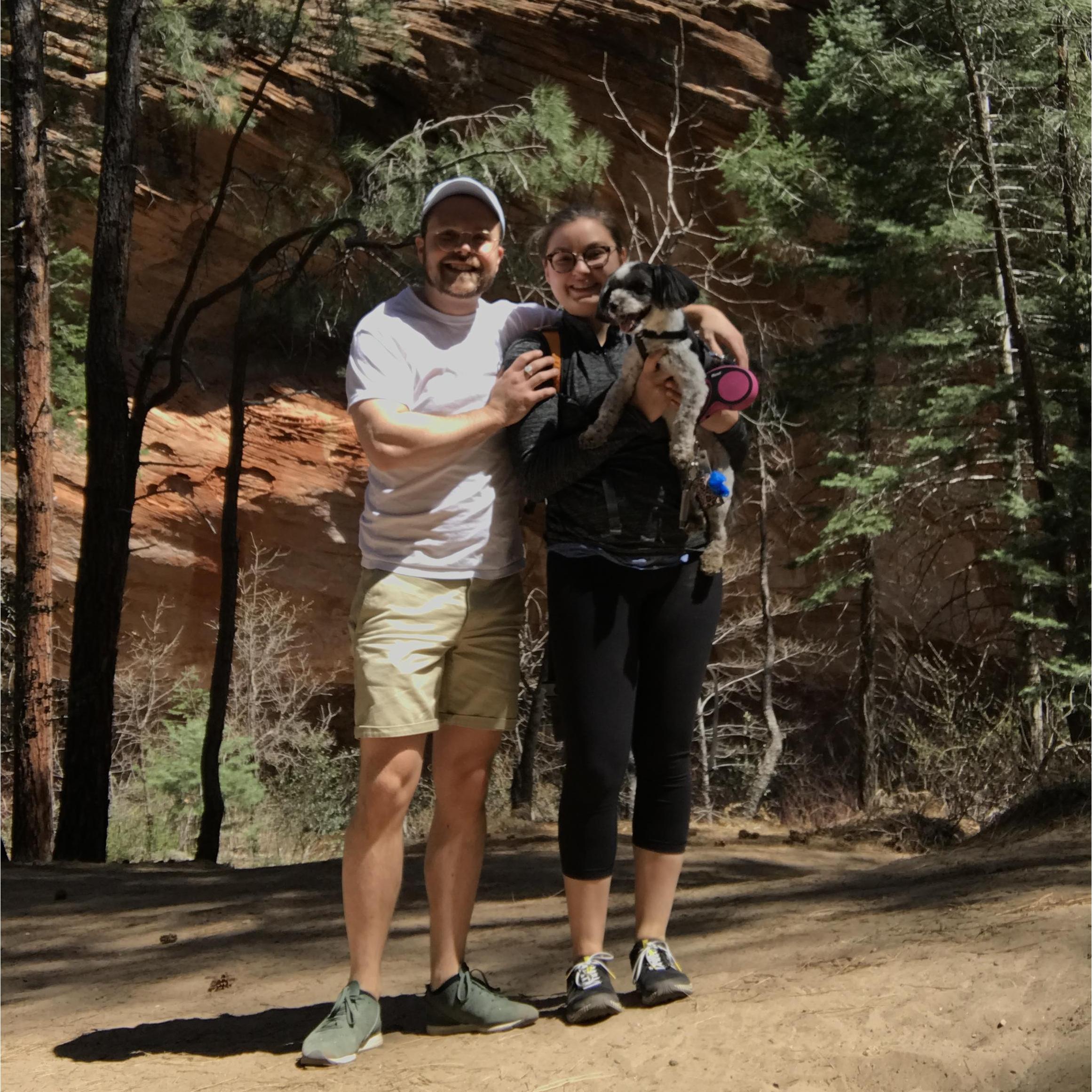 Hiking in Sedona with Yogi bear.