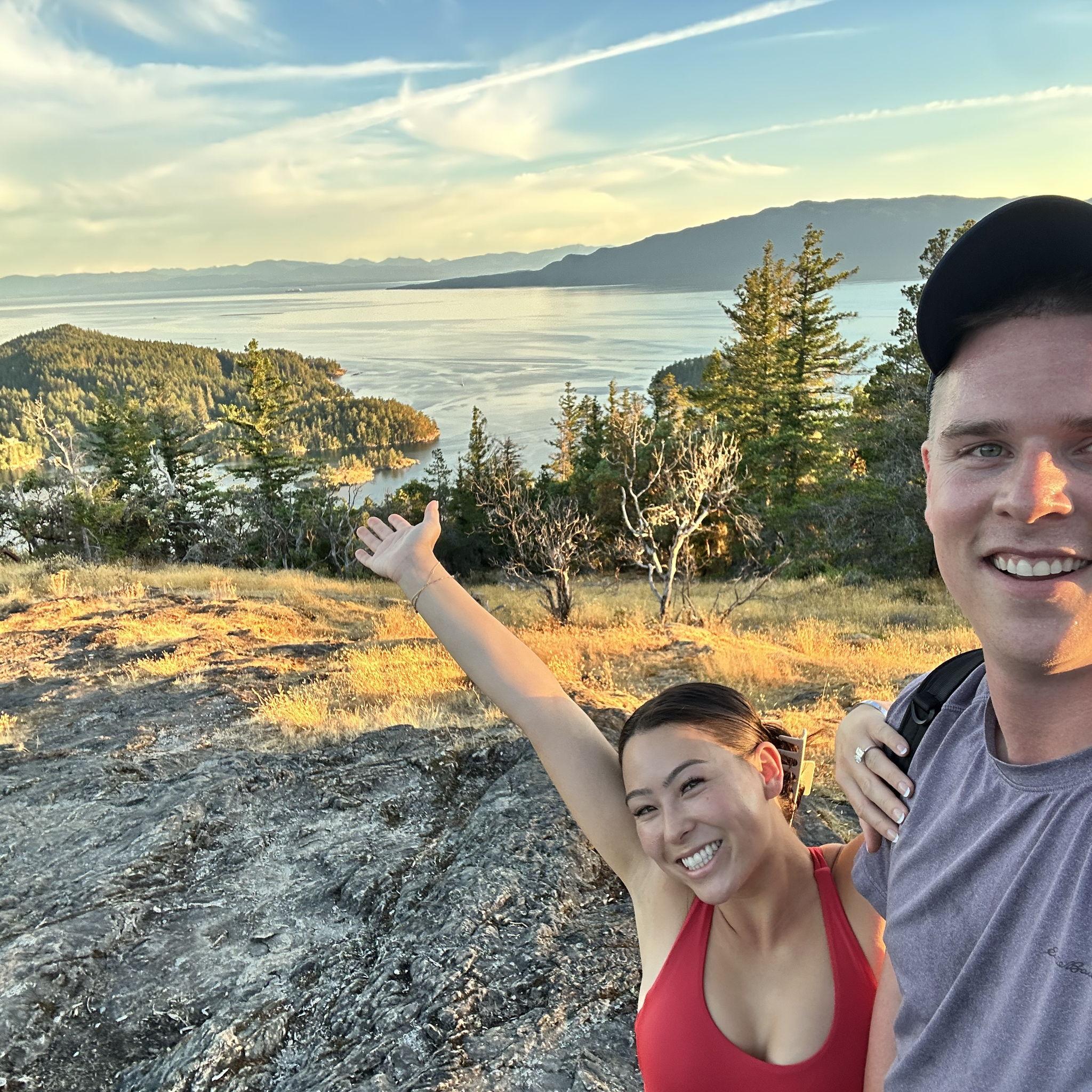 Hiking on our engagement trip!