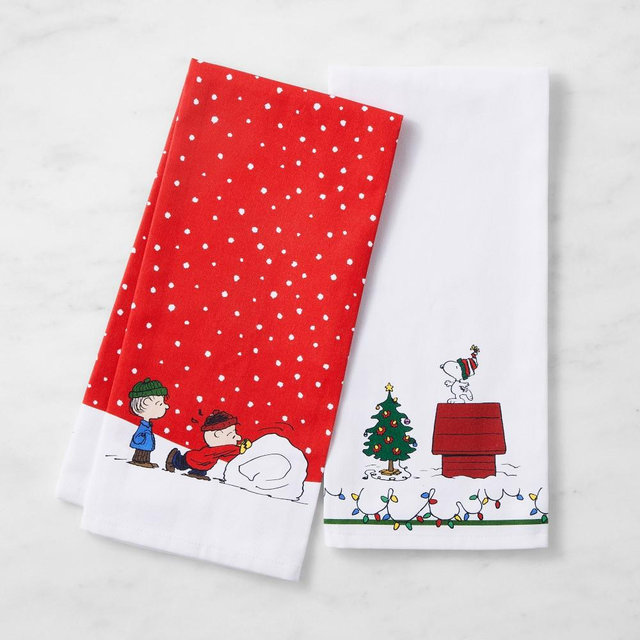 PEANUTS™ x Williams Sonoma Charlie Brown Christmas Tea Towels, Set of 2