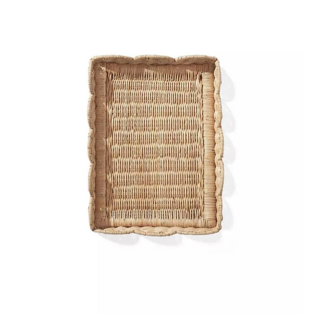 Scallop Rattan Tray 13.25" X 9.25"