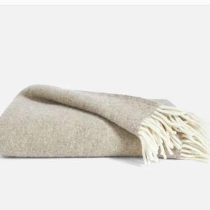 Latte Wool Throw Blanket