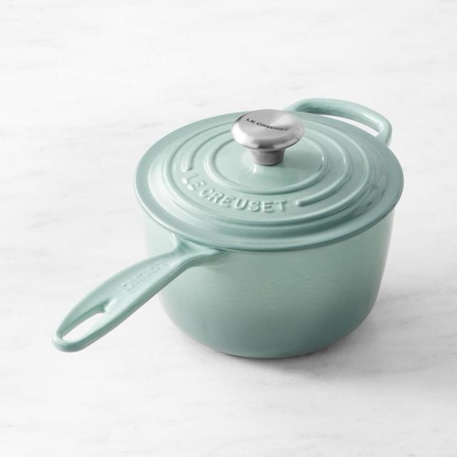 Le Creuset Signature Enameled Cast Iron Saucepan, 1 3/4-Qt., Sea Salt