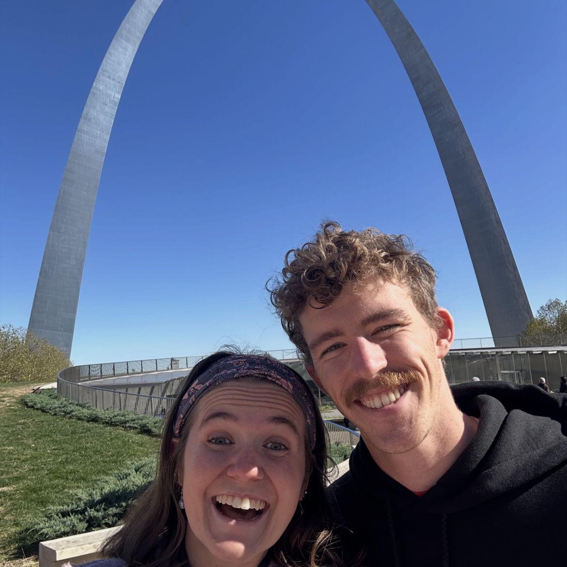 Isaac and Morgan visited the arch on Morgan's day off!
