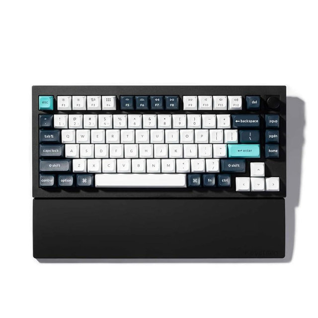 Keychron Silicone Wrist & Palm Rest, 12.89" Length – Supports 75% Compact Keyboard Series V1/V2/Q1/Q2/Q9 & Lemokey P1 (Pro/Max/HE) – Anti-Slip Base – Smooth & Washable - Black