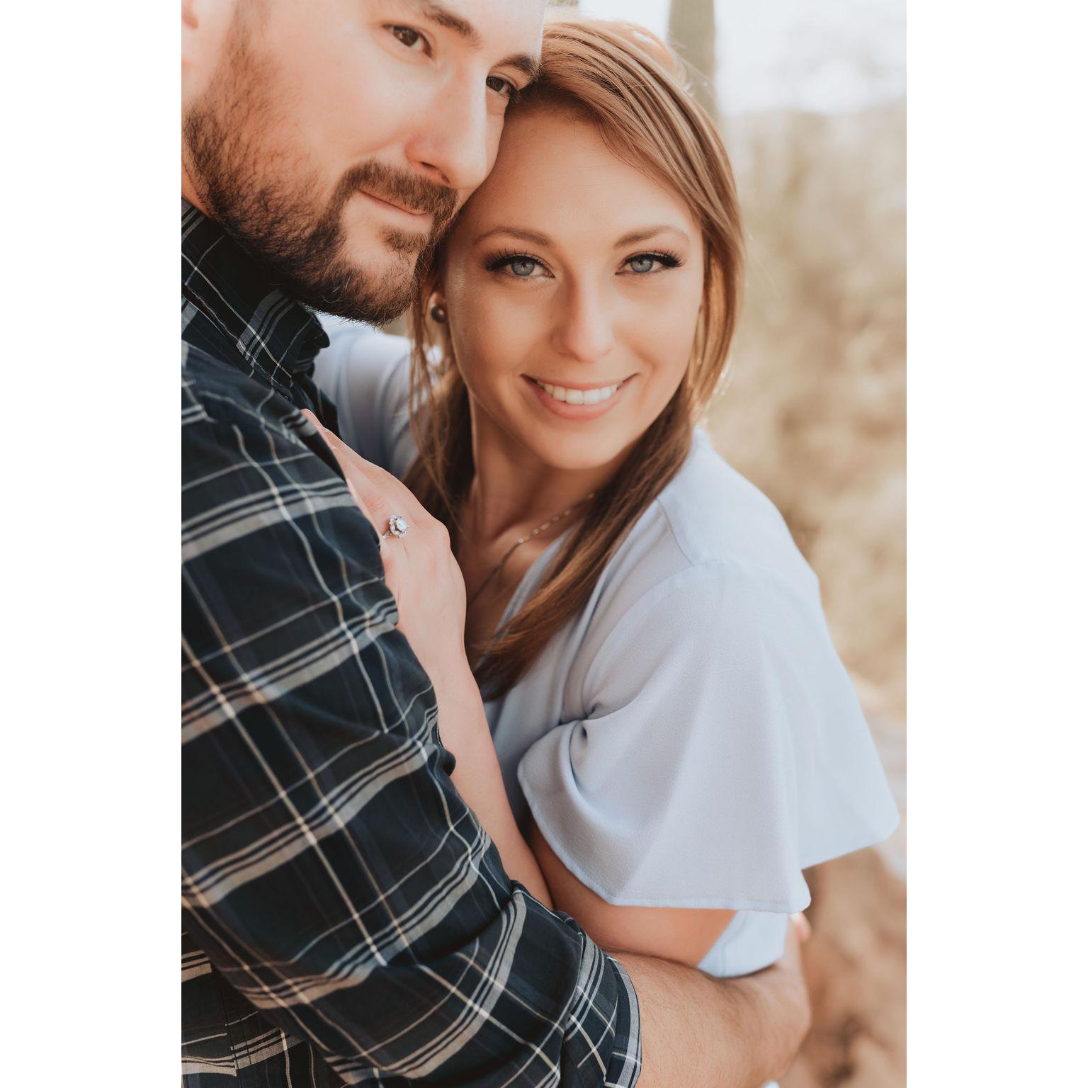 Engagement photos at the Desert Botanical Gardens