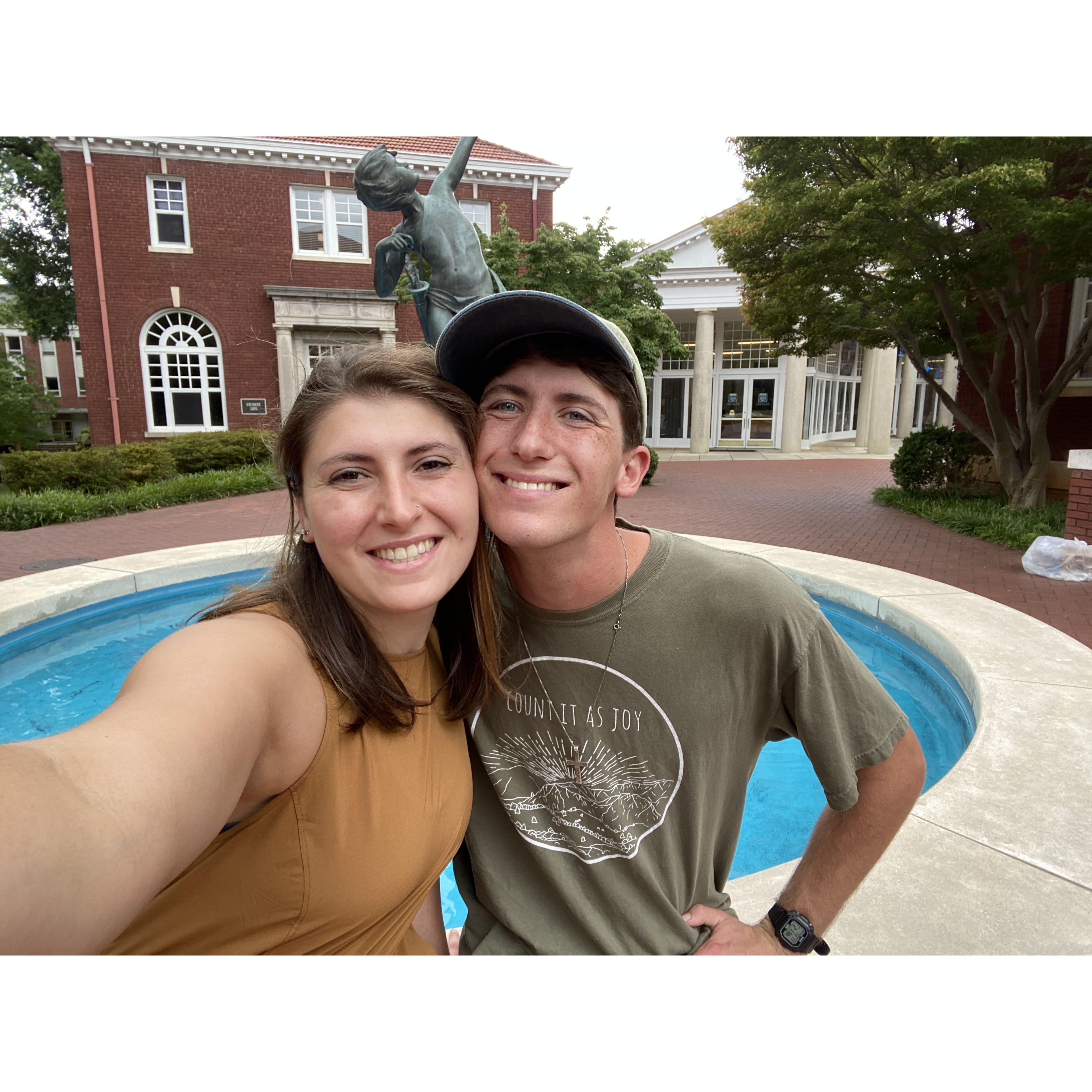 Michael visiting Queens University before Gianna started her second degree