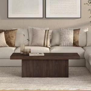 Torren 47.5 in. Alder Brown Rectangle MDF Top Coffee Table