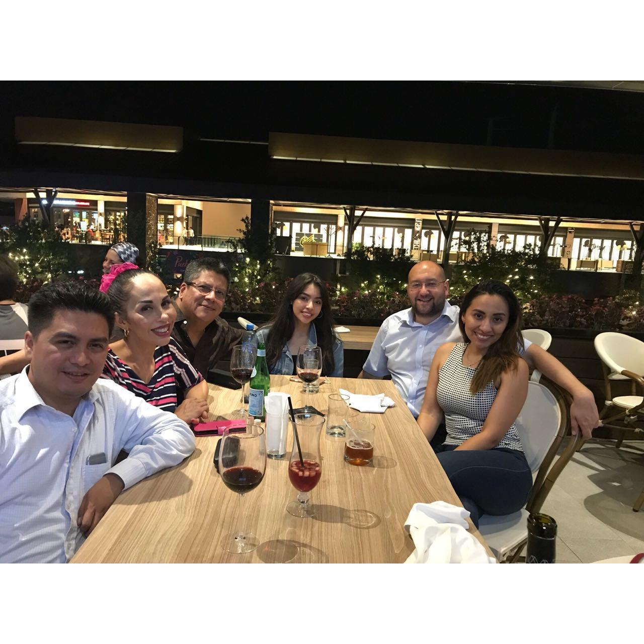 First dinner with Fernanda’s family.