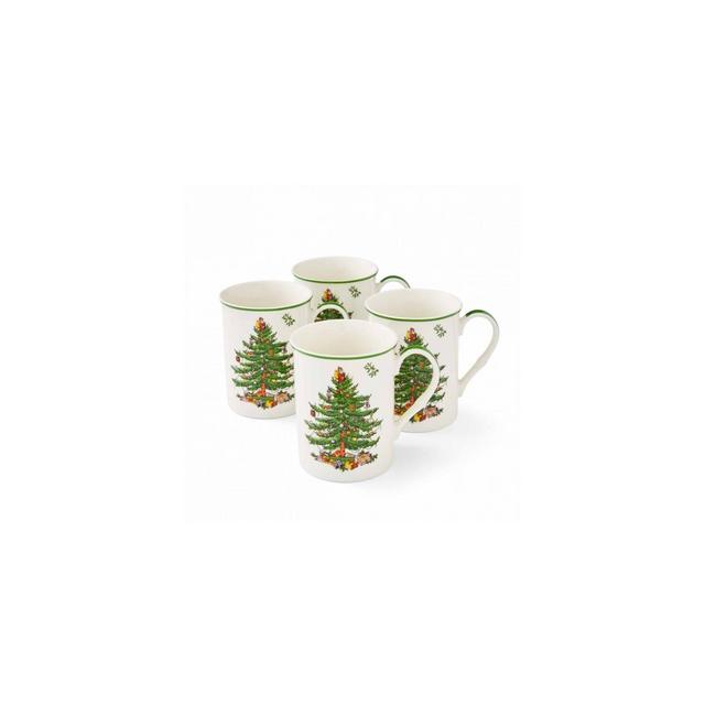 Spode Christmas Tree Stacking Mugs, Set of 4