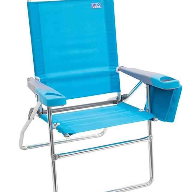 Rio Brands Beach 17" Extended Height 4 Position Folding Beach Chair - Teal (ASC617-72-1)
