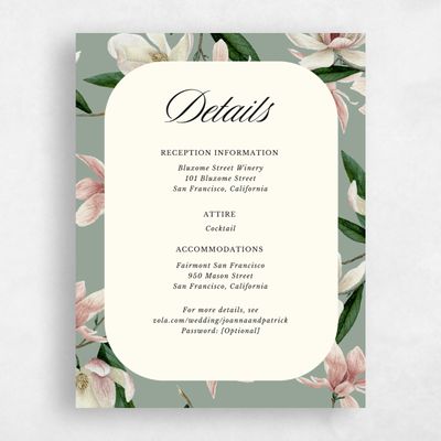 Green Floral Wedding Enclosure - Gratia